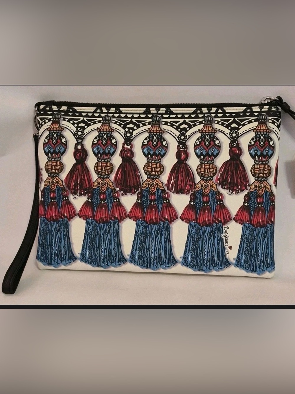 BRIGHTON TASSEL WRISTLET POUCH WITH RHINESTONES